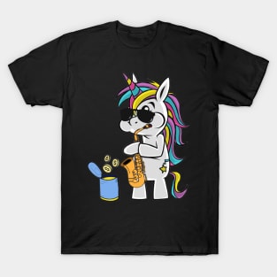 Unicorn Saxophone Jazz Busker Musician T-Shirt